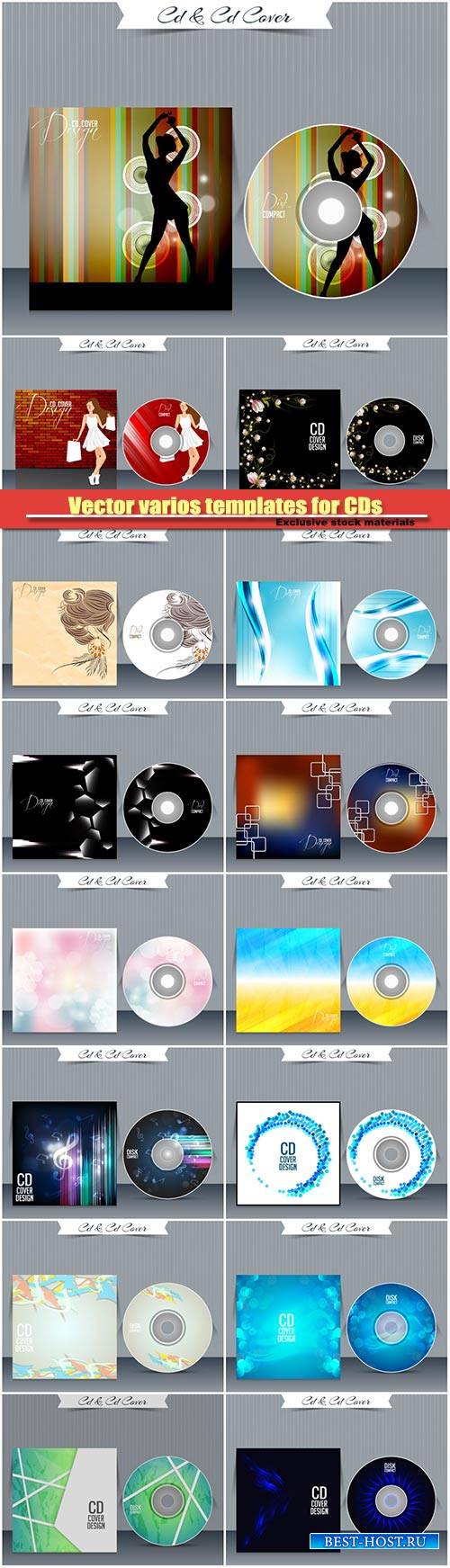 Vector various templates for CDs