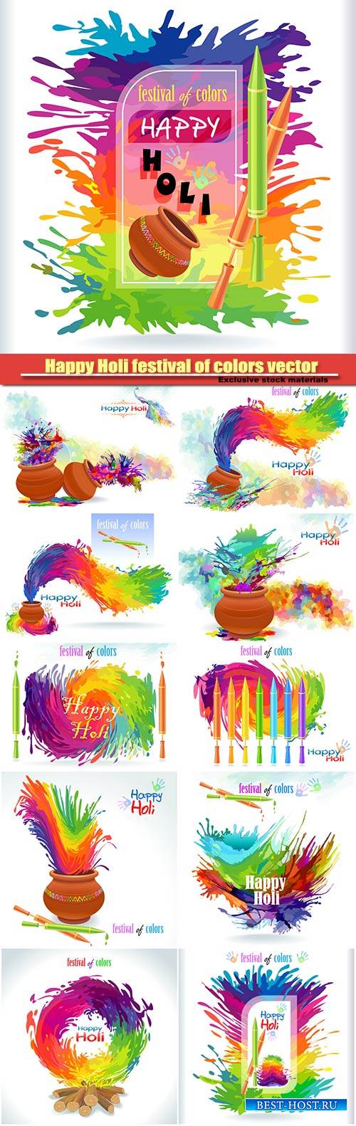 Happy Holi festival of colors vector background
