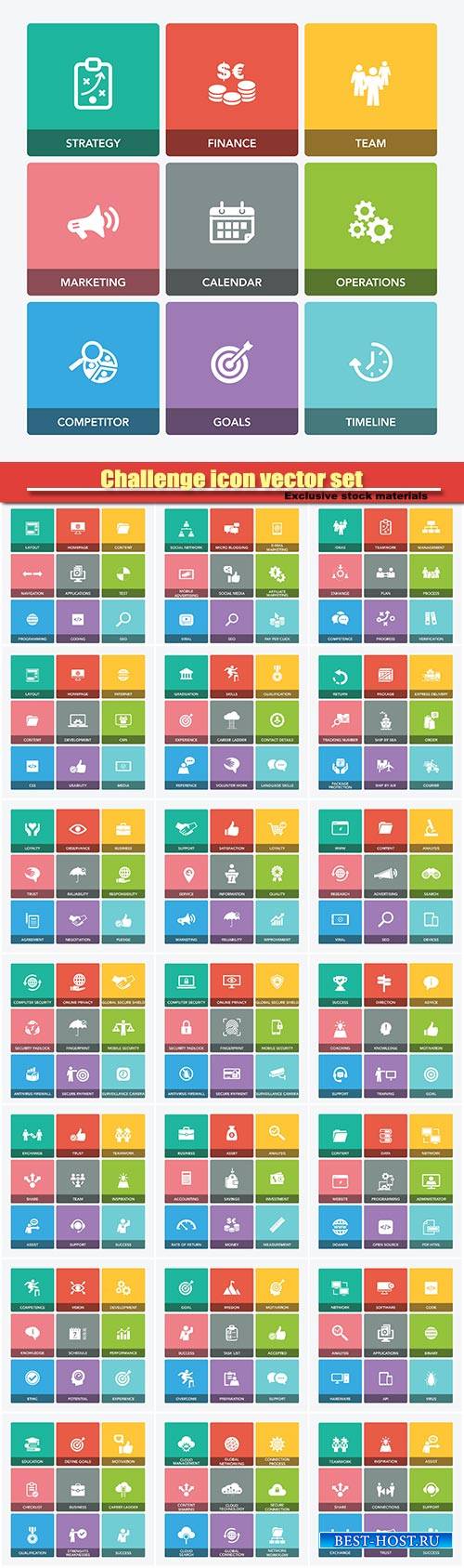 Challenge icon vector set