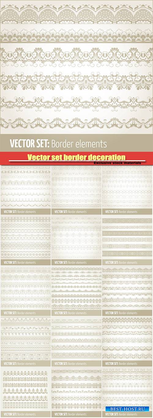 Vector set border decoration elements patterns
