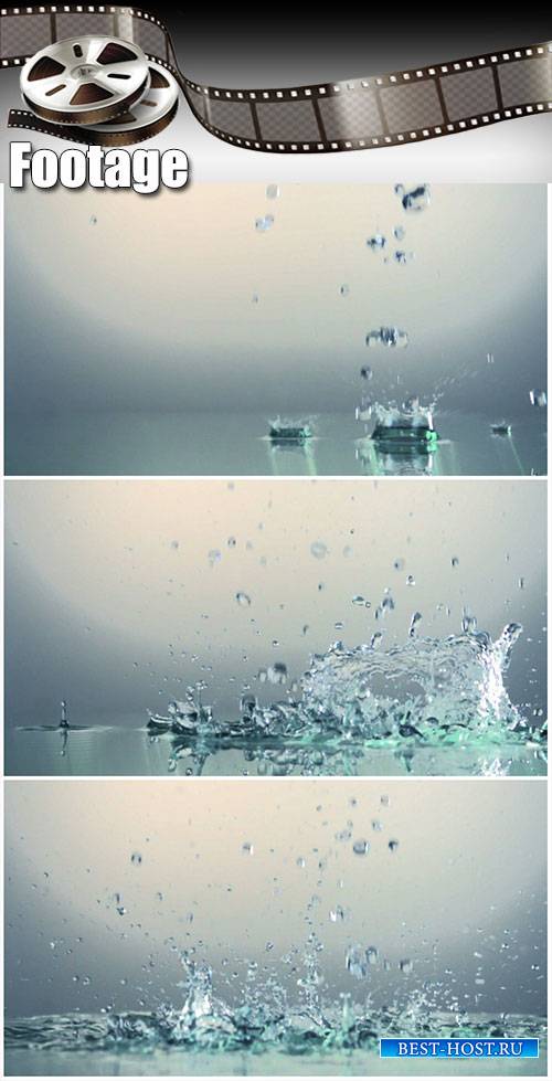 Video footage Water splash with bubbles of air