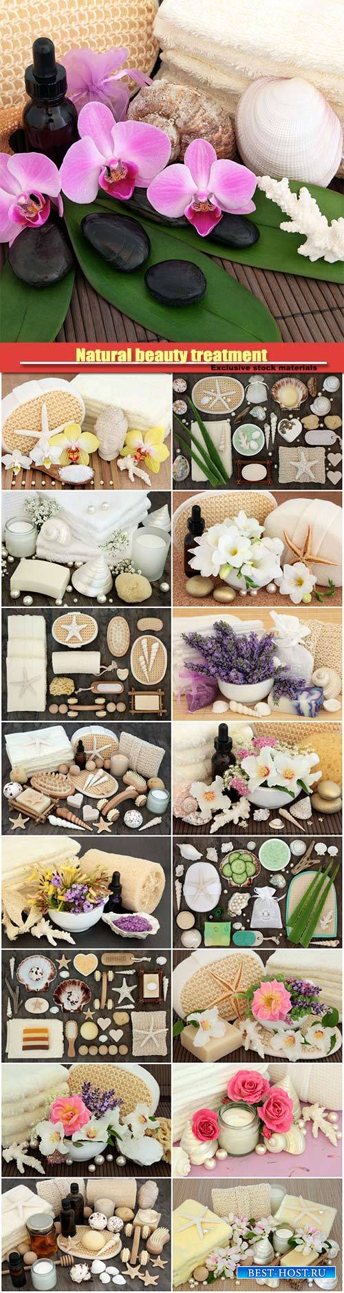 Natural beauty treatment, spa massage accessories, lavender and honeysuckle