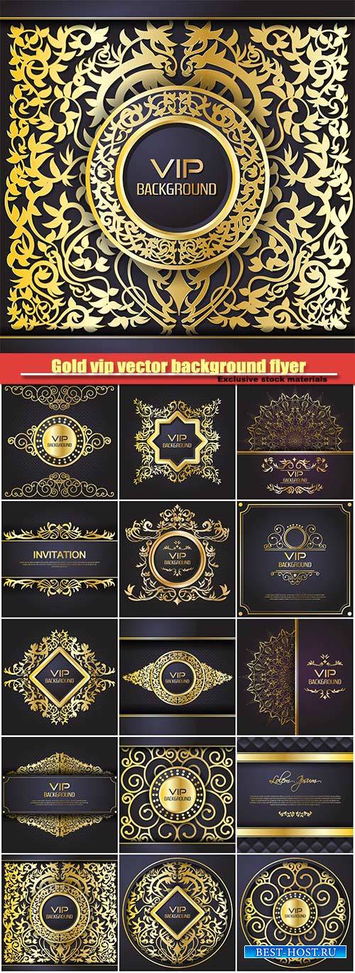Gold vip vector background flyer, style design template