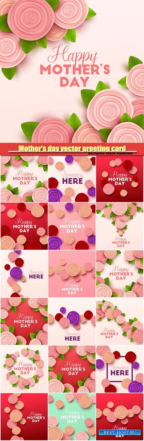 Mother’s day vector greeting card