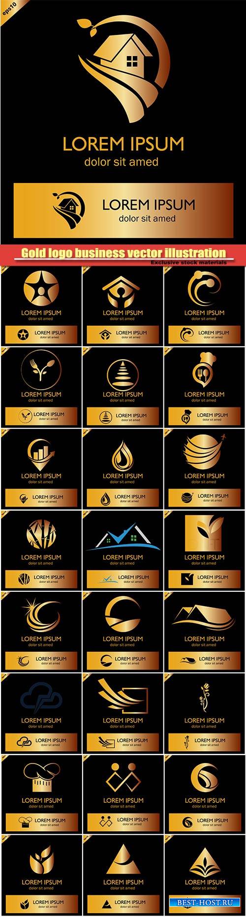 Gold logo business vector illustration #11