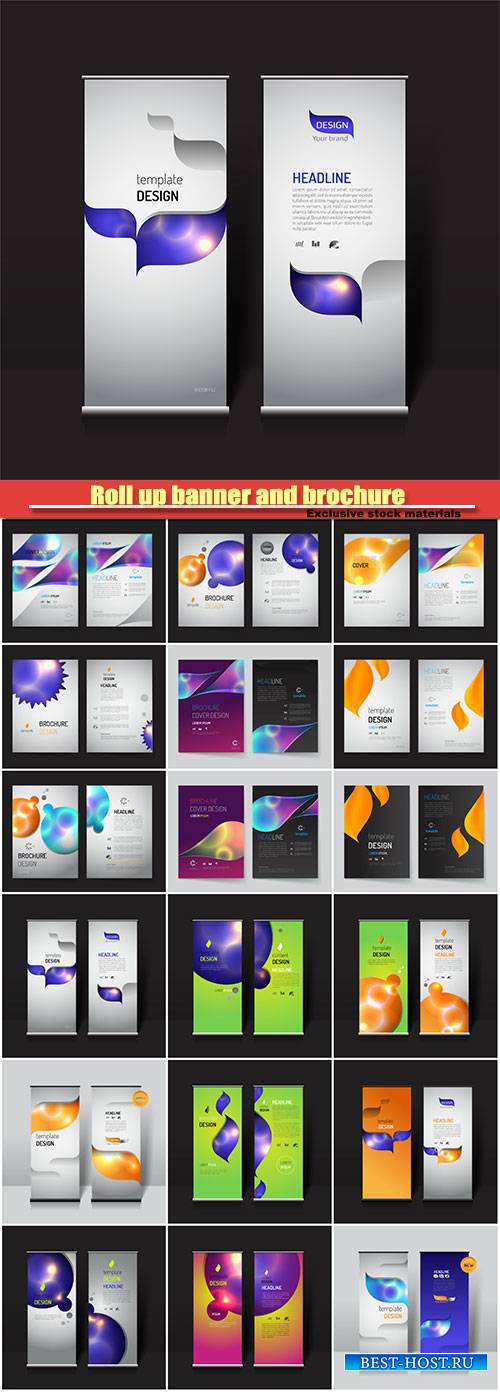 Roll up banner and brochure layout template design