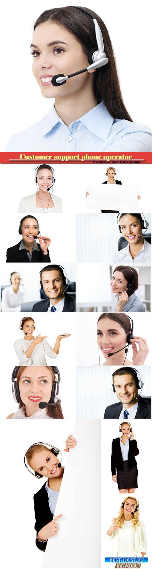 Customer support phone operator at office
