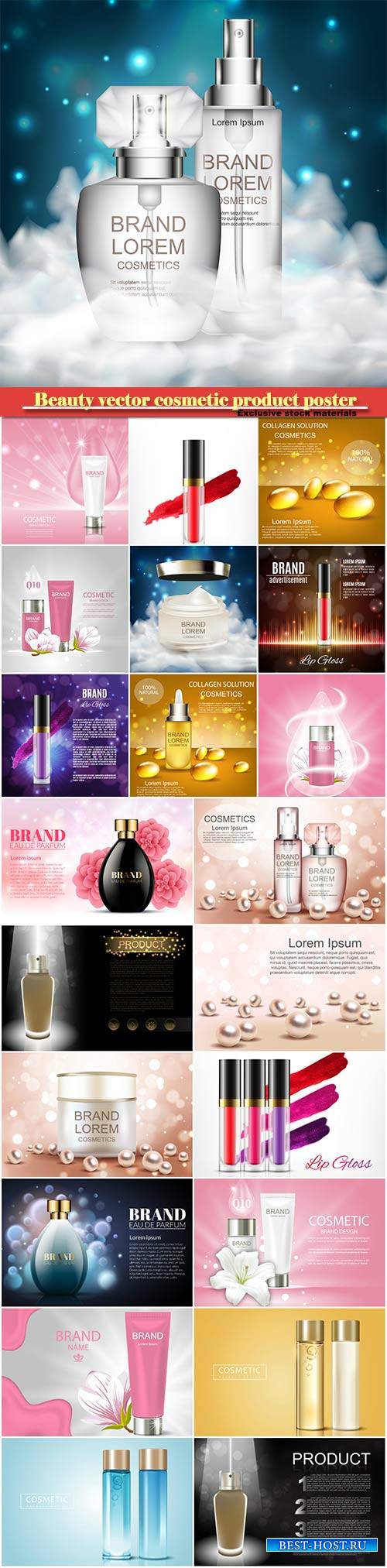 Beauty vector cosmetic product poster #2