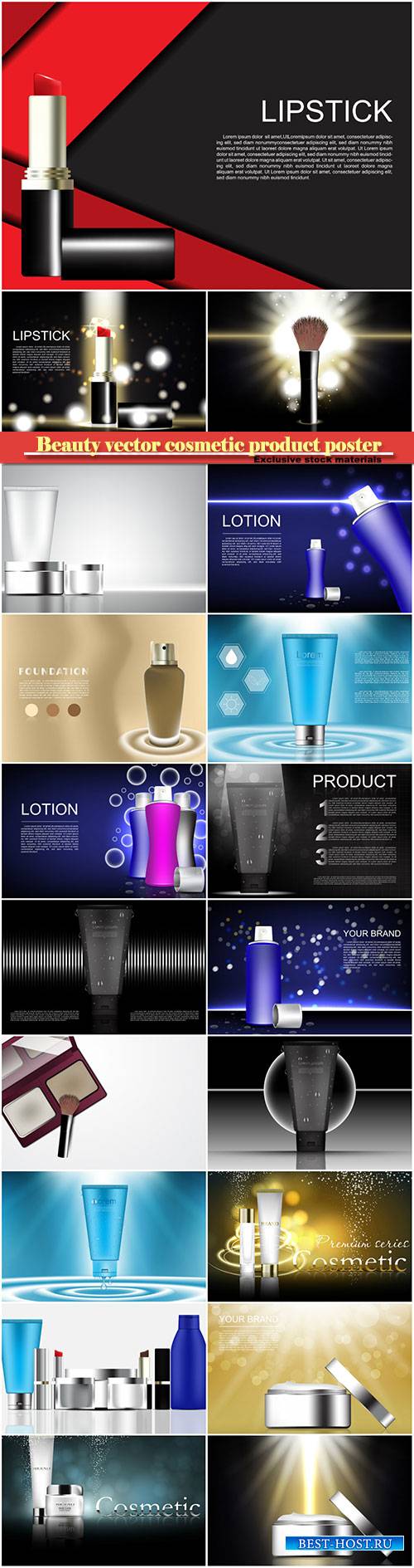 Beauty vector cosmetic product poster #3