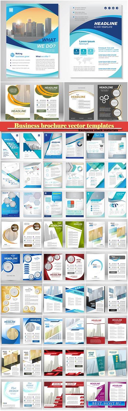 Business brochure vector, flyers templates #19