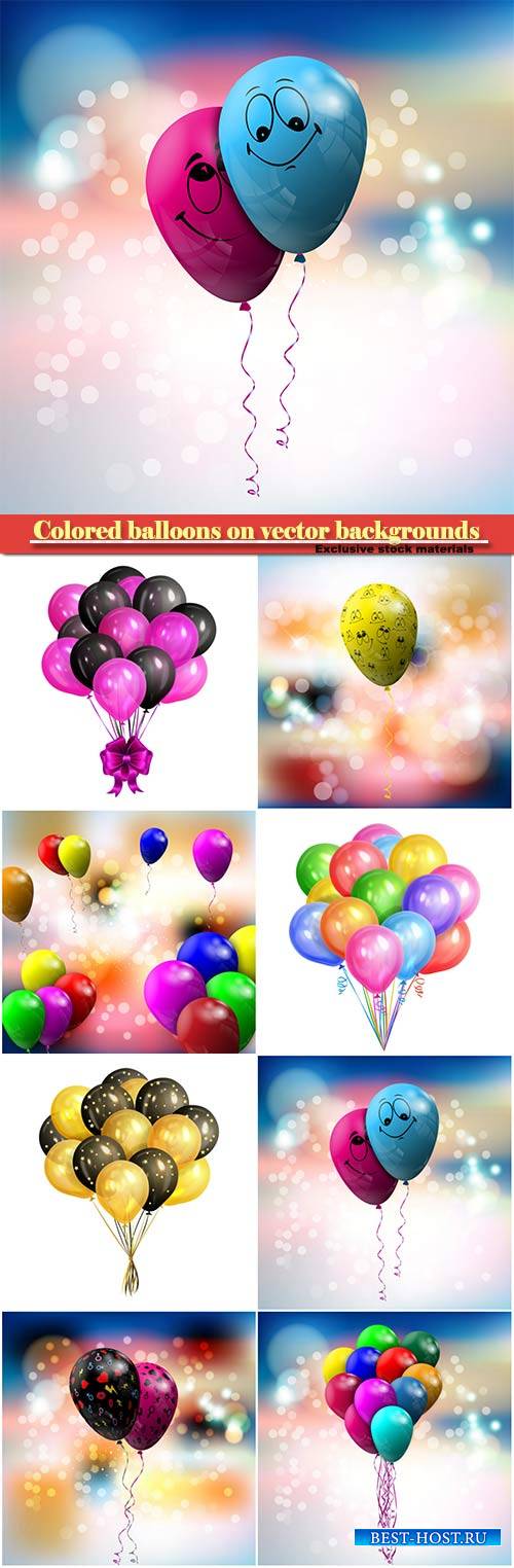 Colored balloons on vector backgrounds