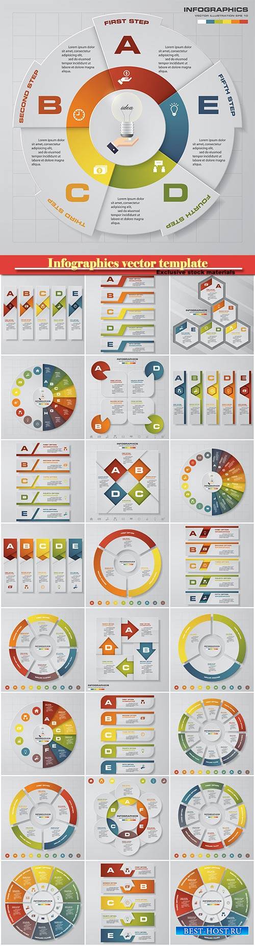 Infographics vector template for business presentations or information banner #3