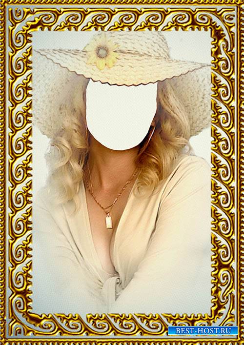 Фотомонтаж Фотошаблон - Портрет дамы в шляпе