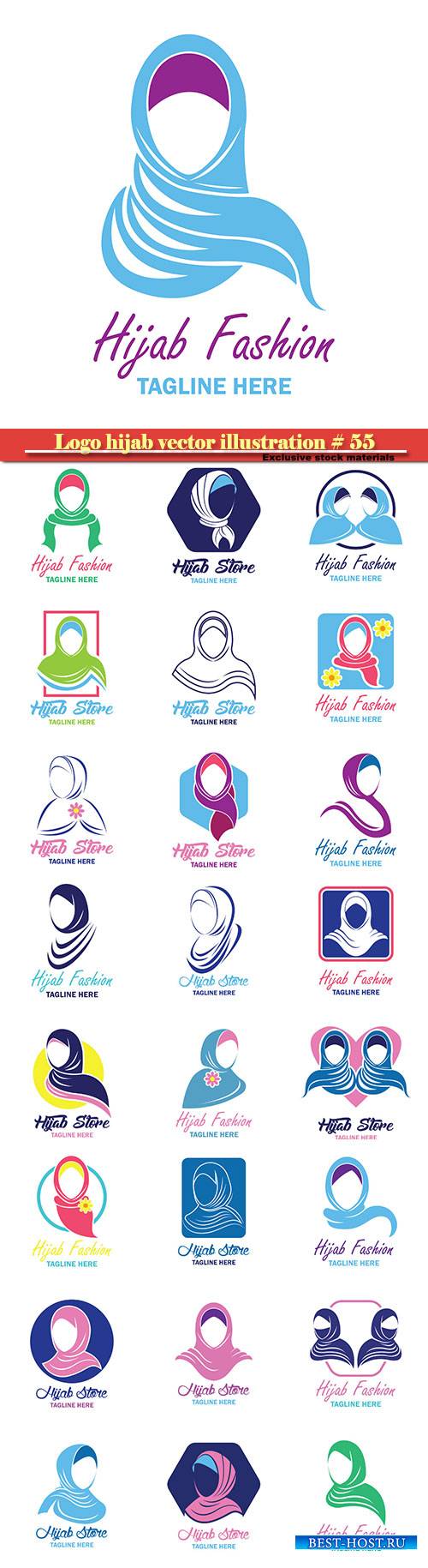 Logo hijab vector illustration template # 55