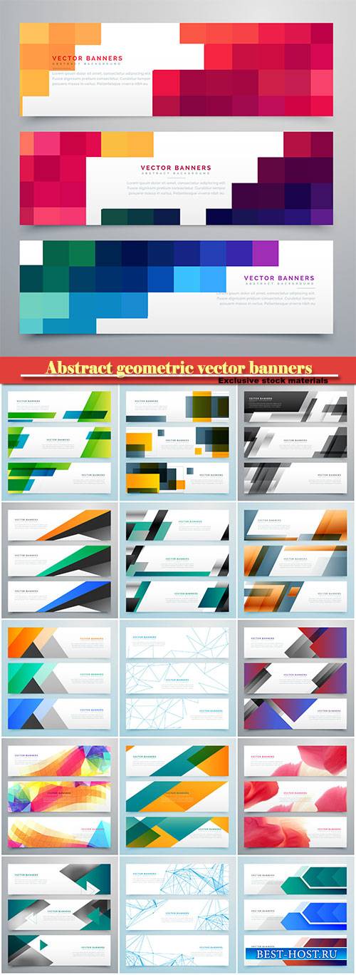 Abstract geometric vector banners set