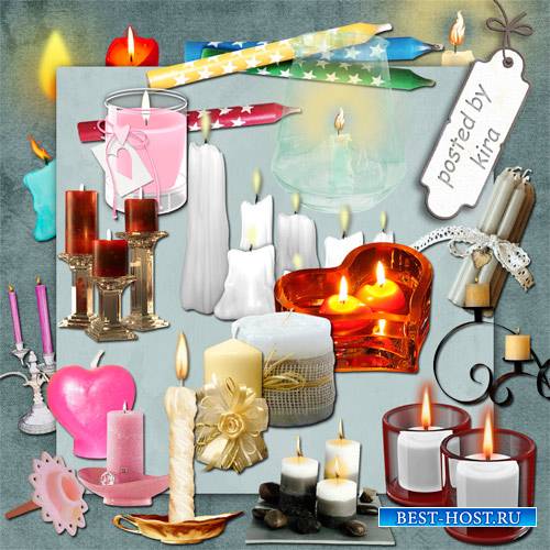 Клипарт - Множество разнообразных свечей