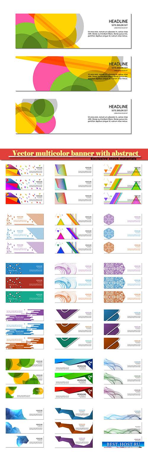 Vector multicolor banner with abstract