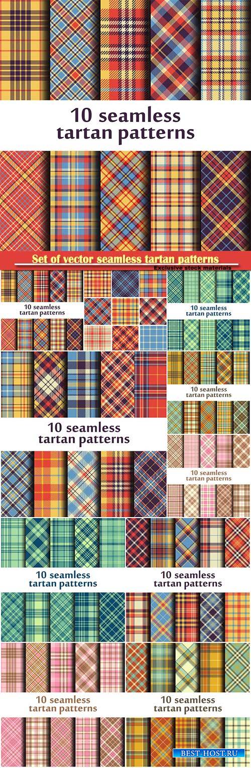 Set of vector seamless tartan patterns