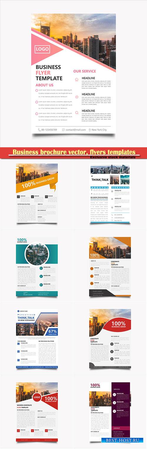 Business brochure vector, flyers templates # 50