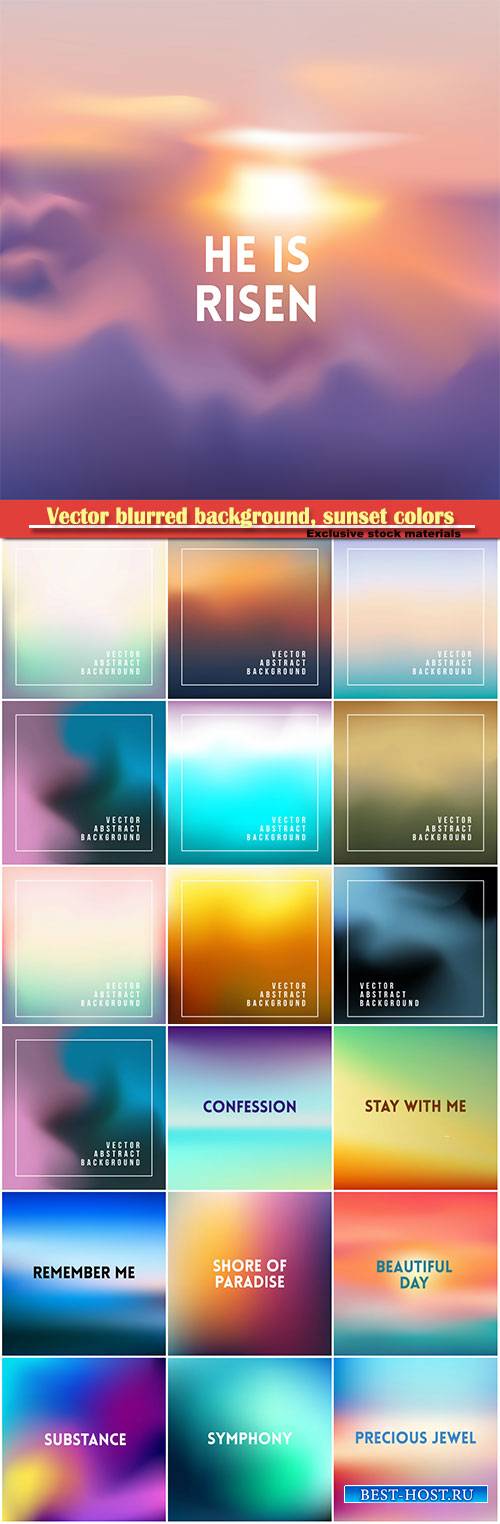 Vector blurred background, sunset colors
