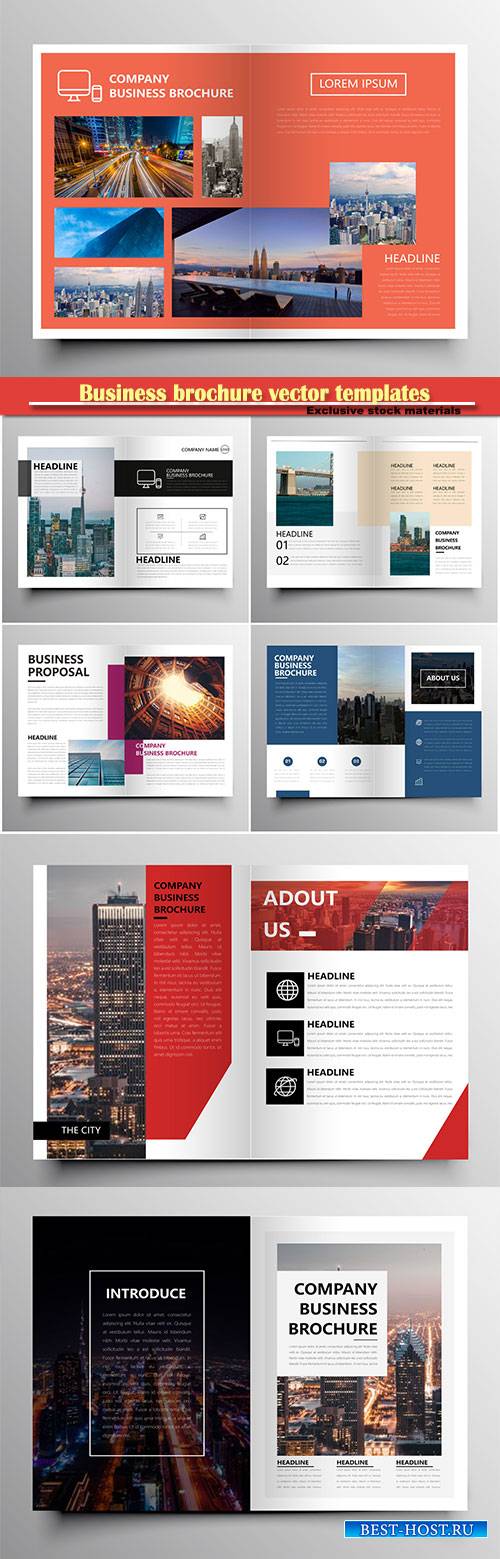 Business brochure vector templates, magazine cover, business mockup, educat ...