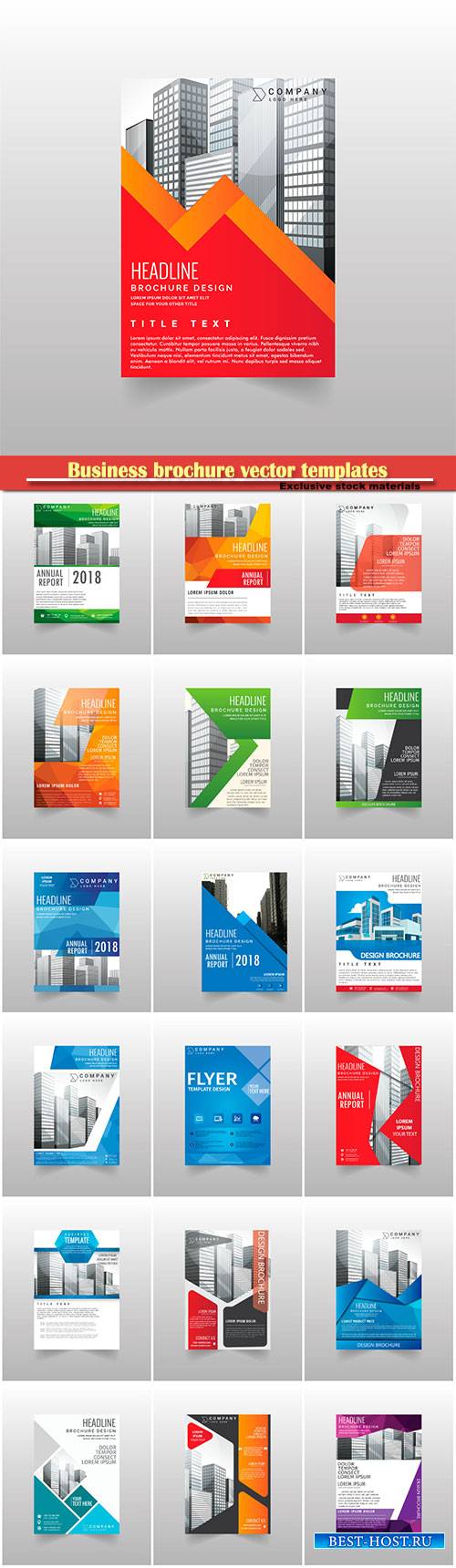 Business brochure vector templates, magazine cover, business mockup, educat ...