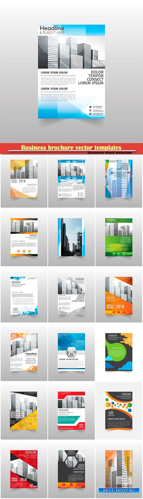 Business brochure vector templates, magazine cover, business mockup, educat ...