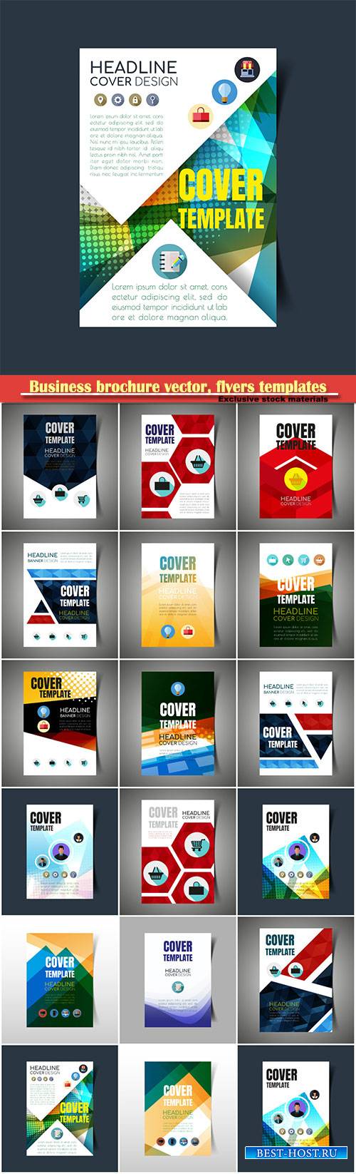 Business brochure vector, flyers templates, report cover design # 81