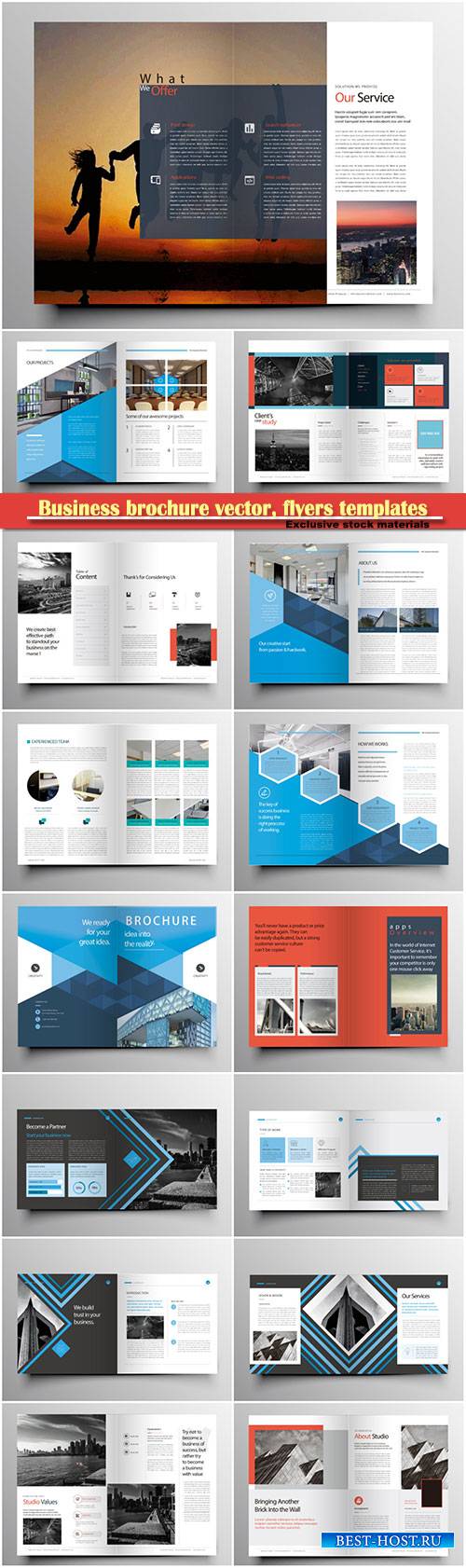 Business brochure vector, flyers templates, report cover design # 83