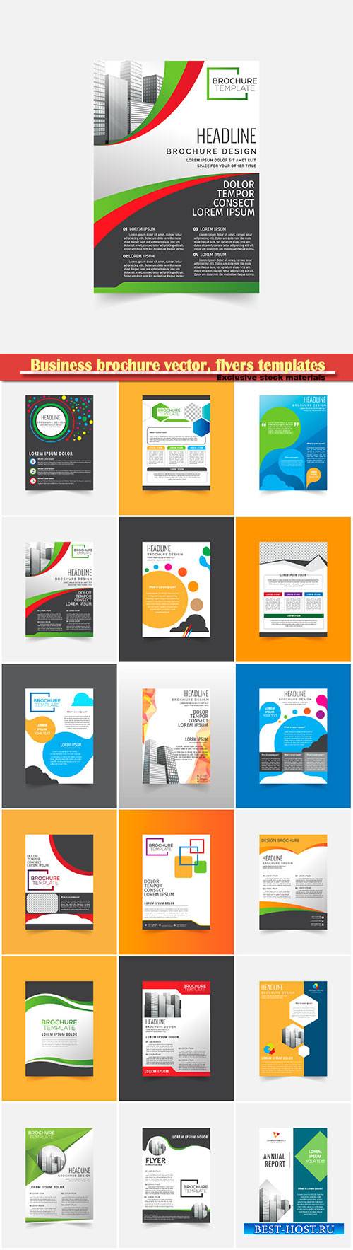 Business brochure vector, flyers templates, report cover design # 90