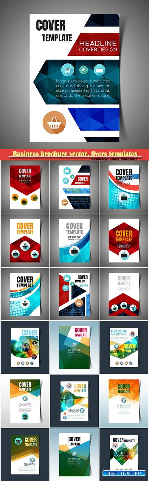 Business brochure vector, flyers templates, report cover design # 94