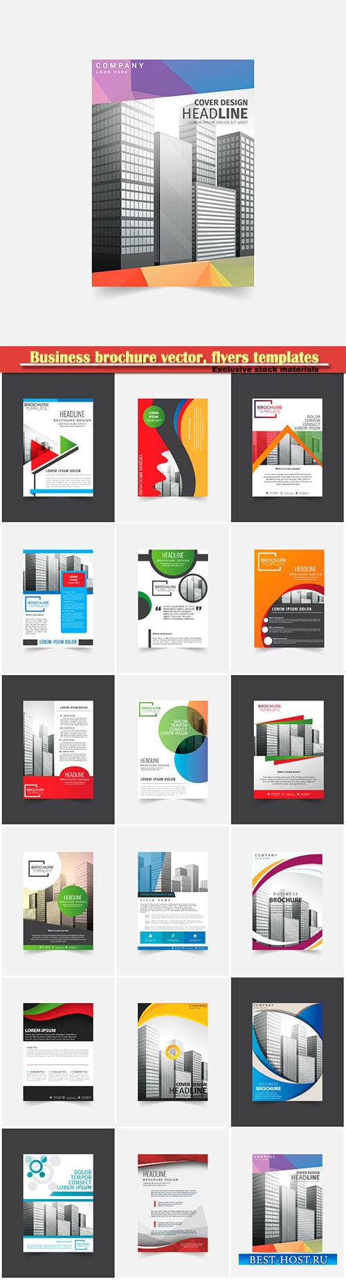 Business brochure vector, flyers templates, report cover design # 105