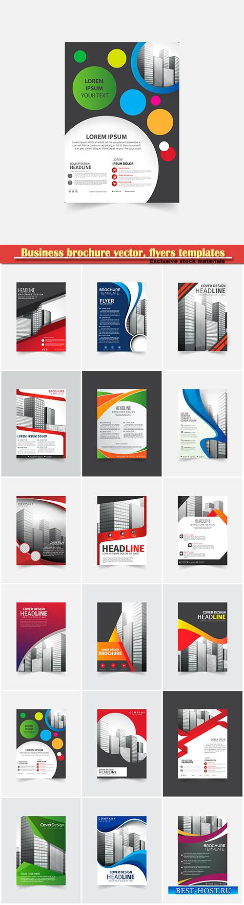 Business brochure vector, flyers templates, report cover design # 104