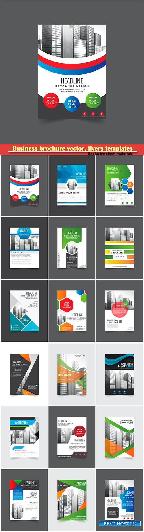 Business brochure vector, flyers templates, report cover design # 101