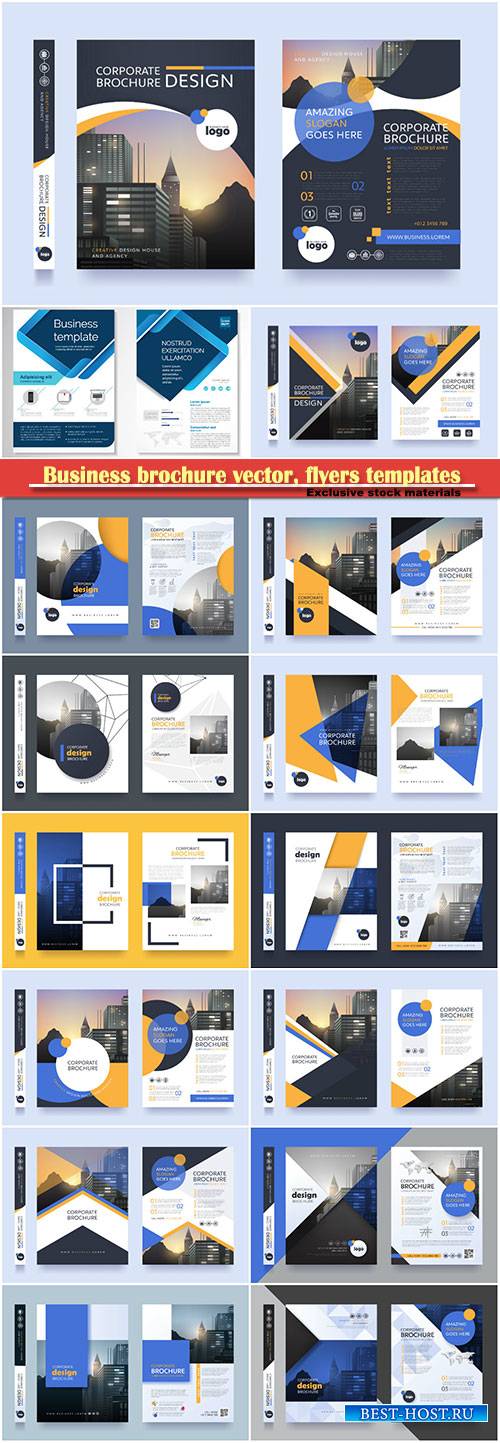 Business brochure vector, flyers templates, report cover design # 100