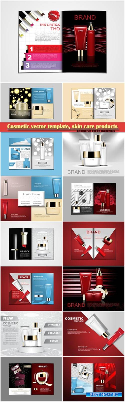Cosmetic vector template, skin care products concept