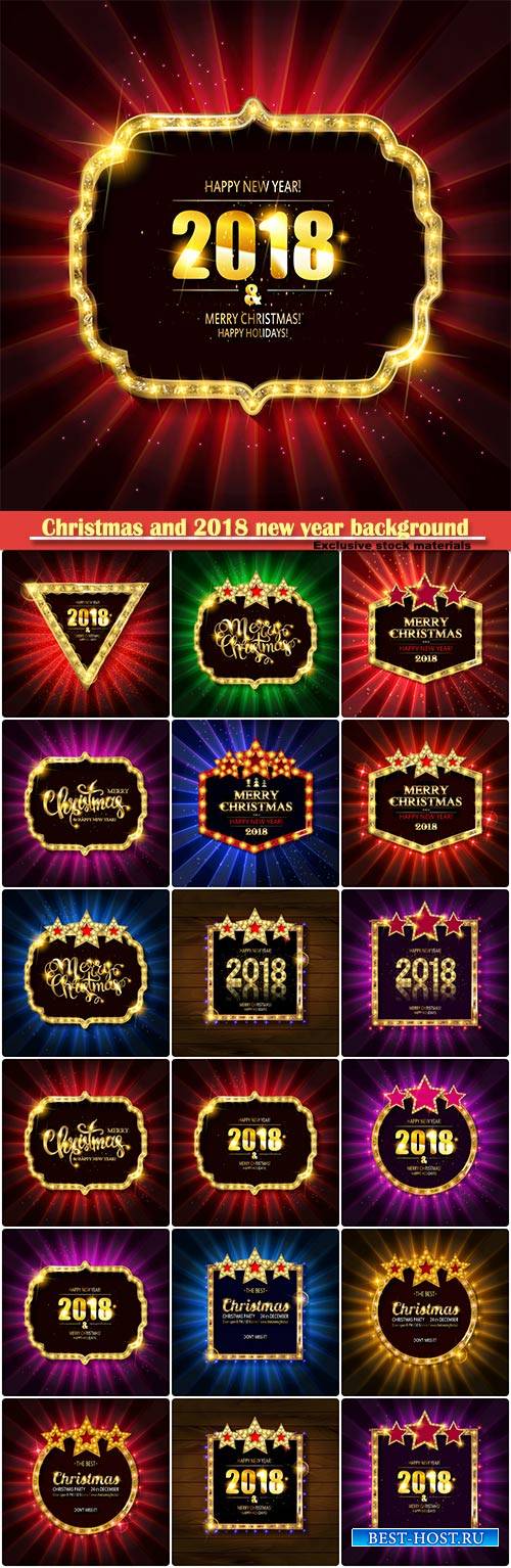 Christmas and 2018 new year background for design for banners, flyers, Invitations, cards