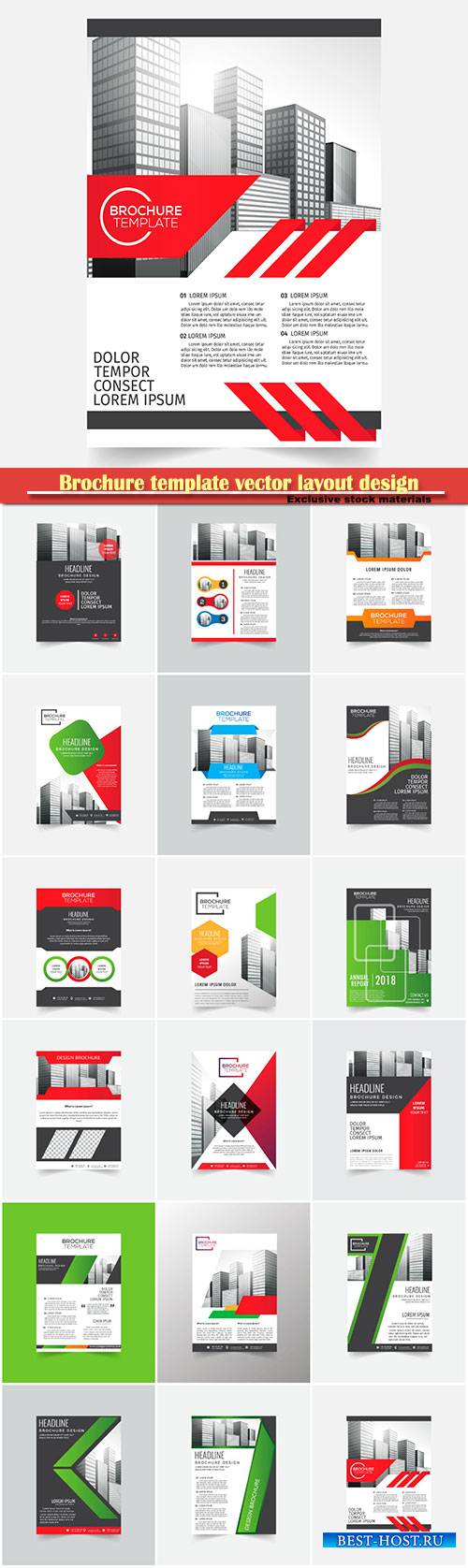 Brochure template vector layout design, corporate business annual report, magazine, flyer mockup # 108