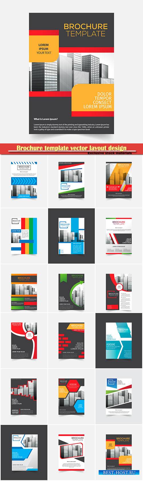 Brochure template vector layout design, corporate business annual report, magazine, flyer mockup # 107