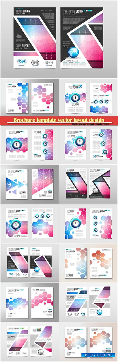 Brochure template vector layout design, corporate business annual report, magazine, flyer mockup # 119