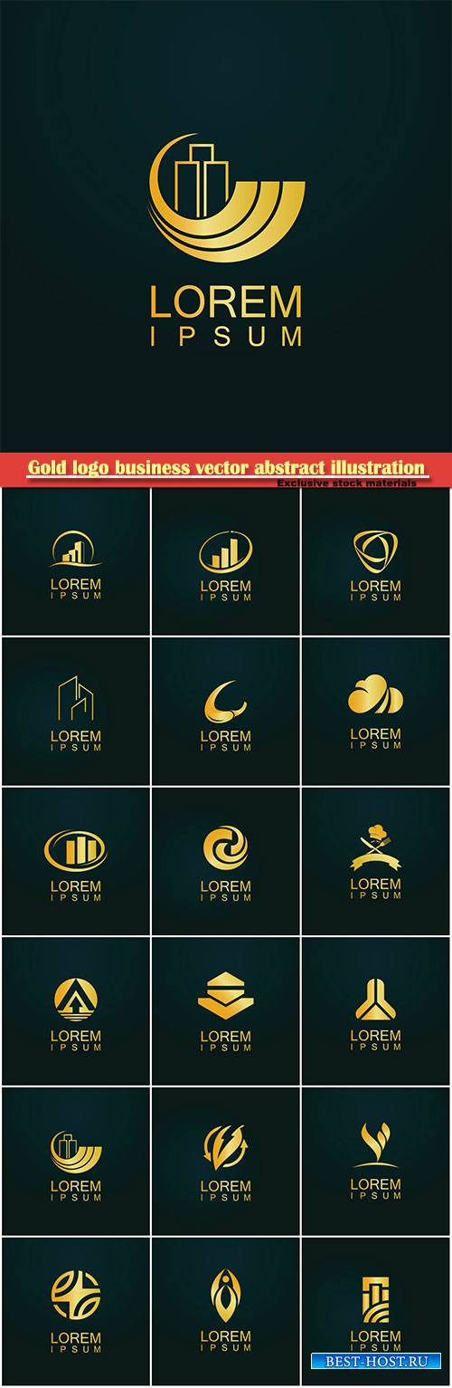 Gold logo business vector abstract illustration # 34