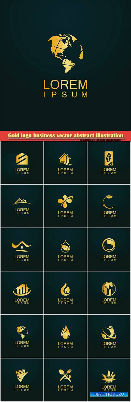 Gold logo business vector abstract illustration # 35