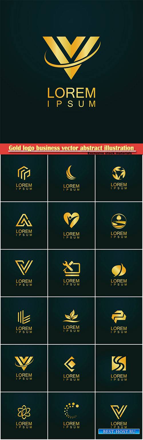 Gold logo business vector abstract illustration # 36