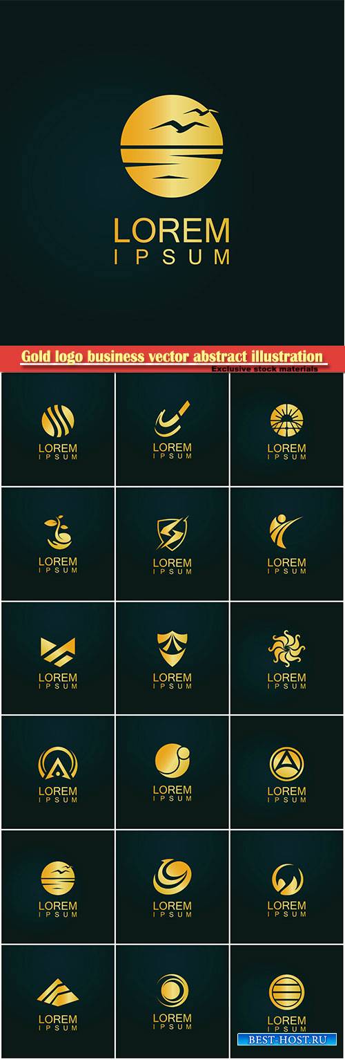 Gold logo business vector abstract illustration # 37