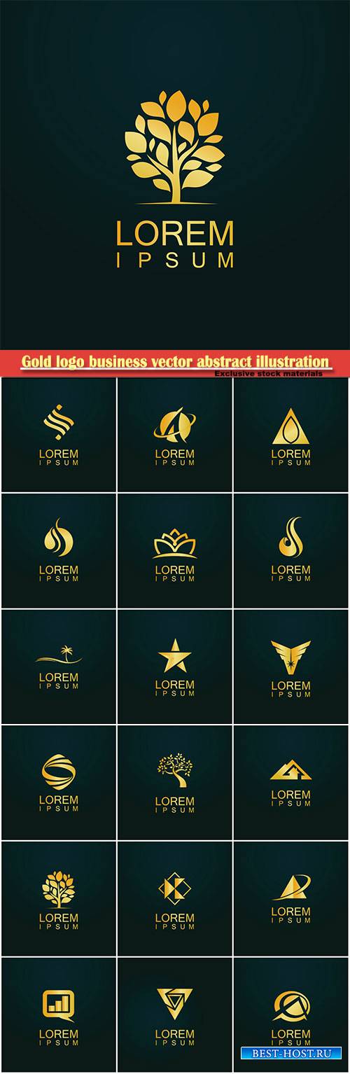 Gold logo business vector abstract illustration # 38