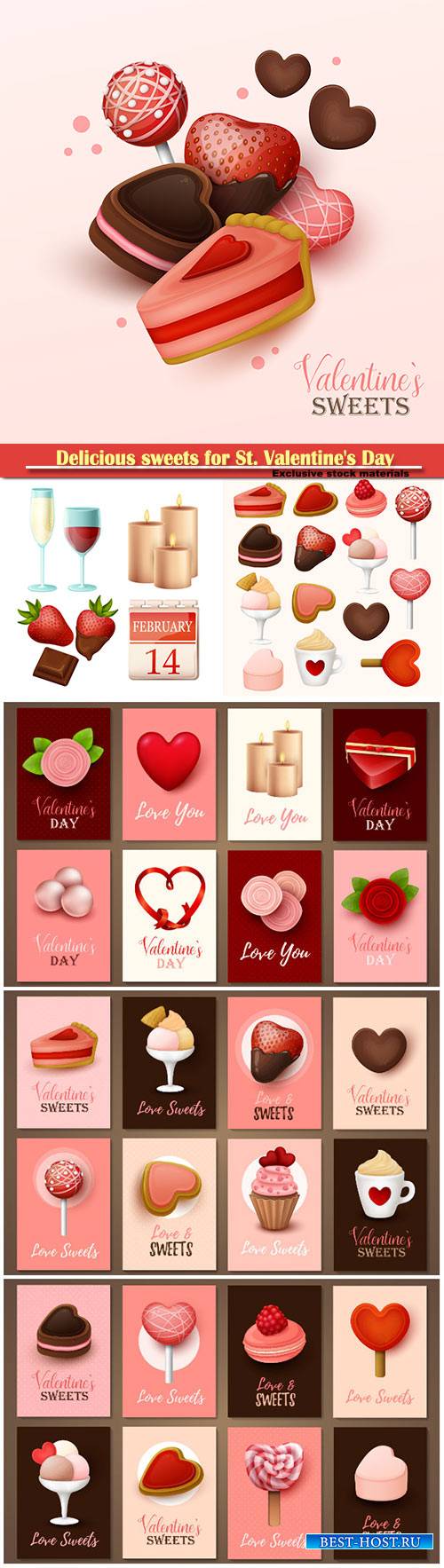 Delicious sweets for St. Valentine's Day vector