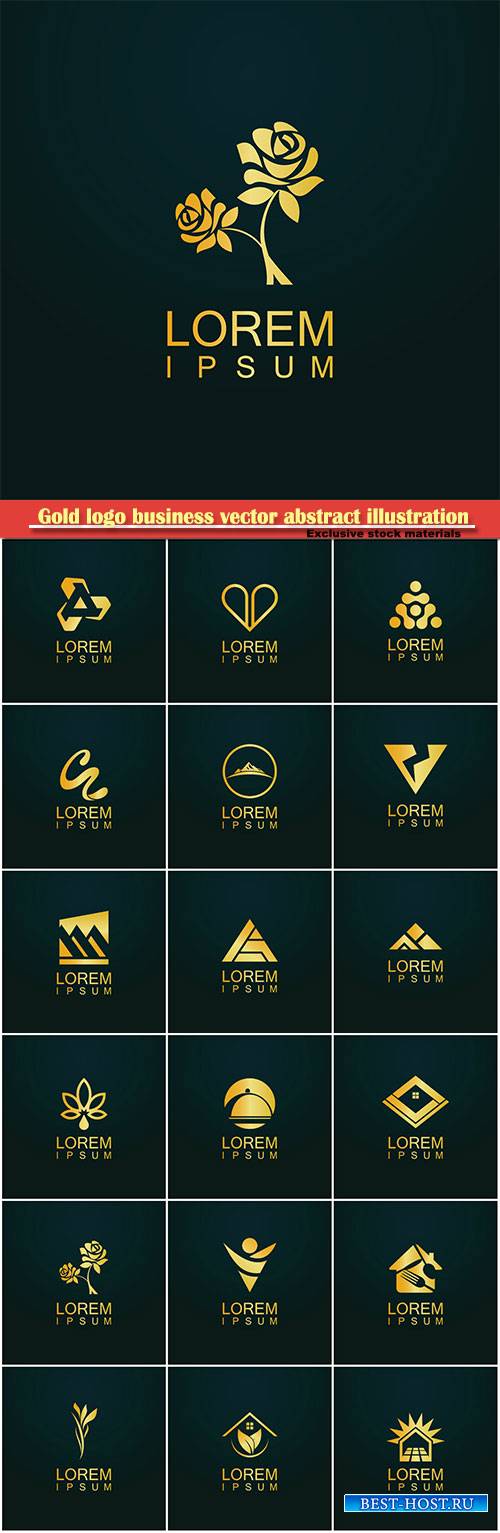 Gold logo business vector abstract illustration # 40