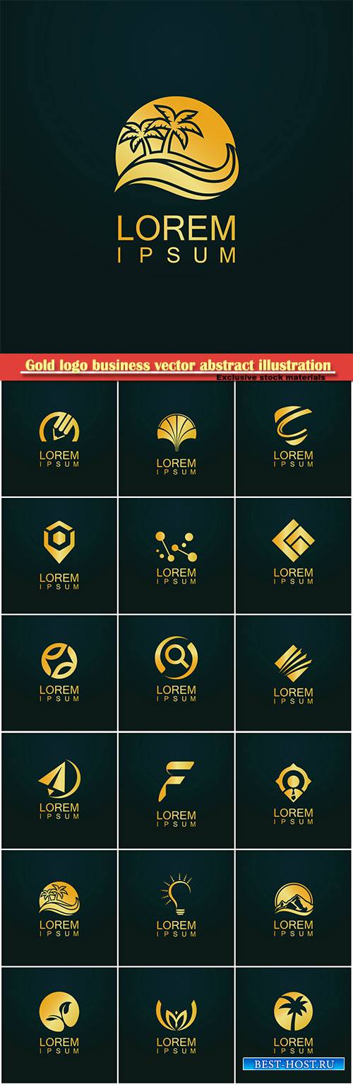 Gold logo business vector abstract illustration # 41