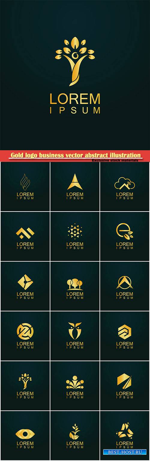Gold logo business vector abstract illustration # 43