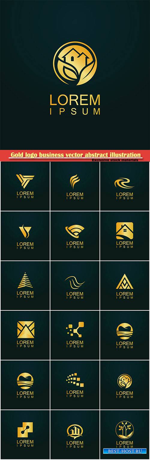 Gold logo business vector abstract illustration # 42